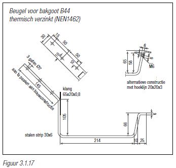 Zinken beugel mastgoot B44