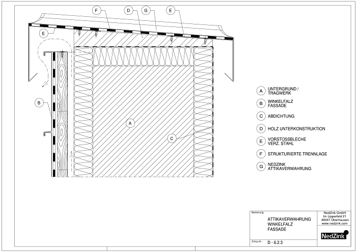 Attikaverwahrung winkelfalz fassade